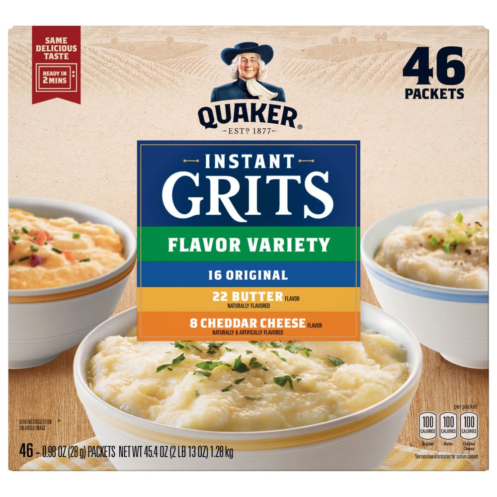 Quaker Instant Grits Flavor Variety Pack 46 pk. - Quaker