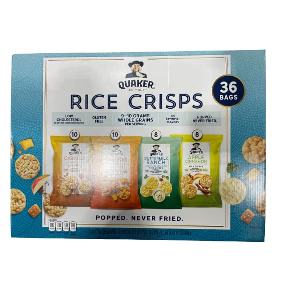 Quaker Rice Crisps Variety Pack Sweet & Savory 36 Count (28.5 oz.) - Quaker