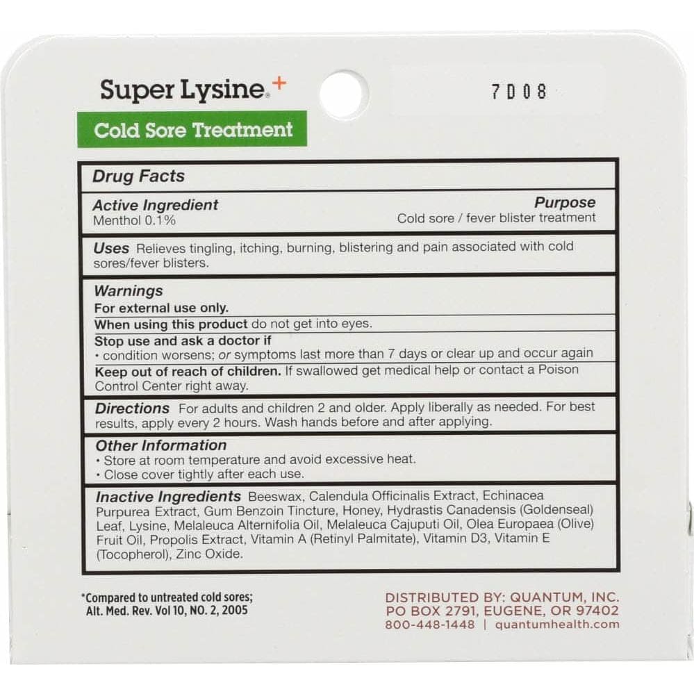 Superlysine+ Quantum Health Super Lysine + Cold Sore Treatment, 0.75 oz