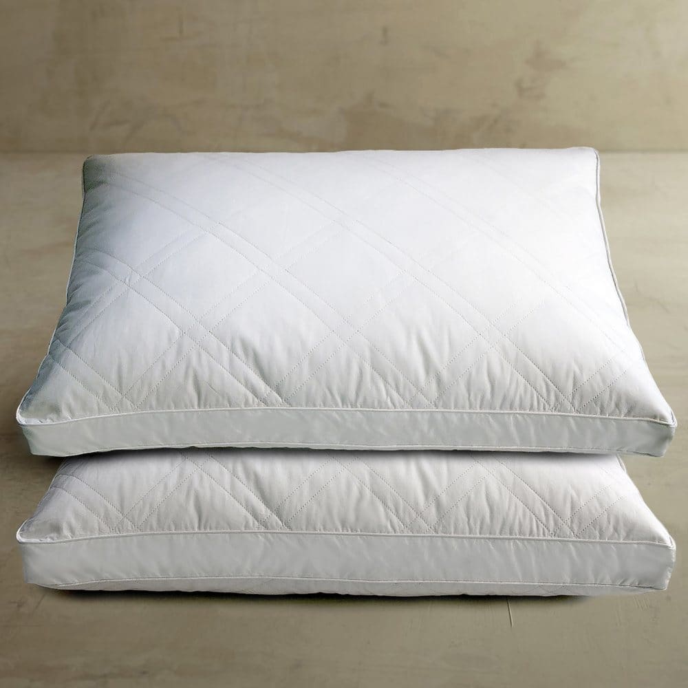 Quilted White Goose Feather and Down Pillow Jumbo (2-pack) - Pillows - Quilted