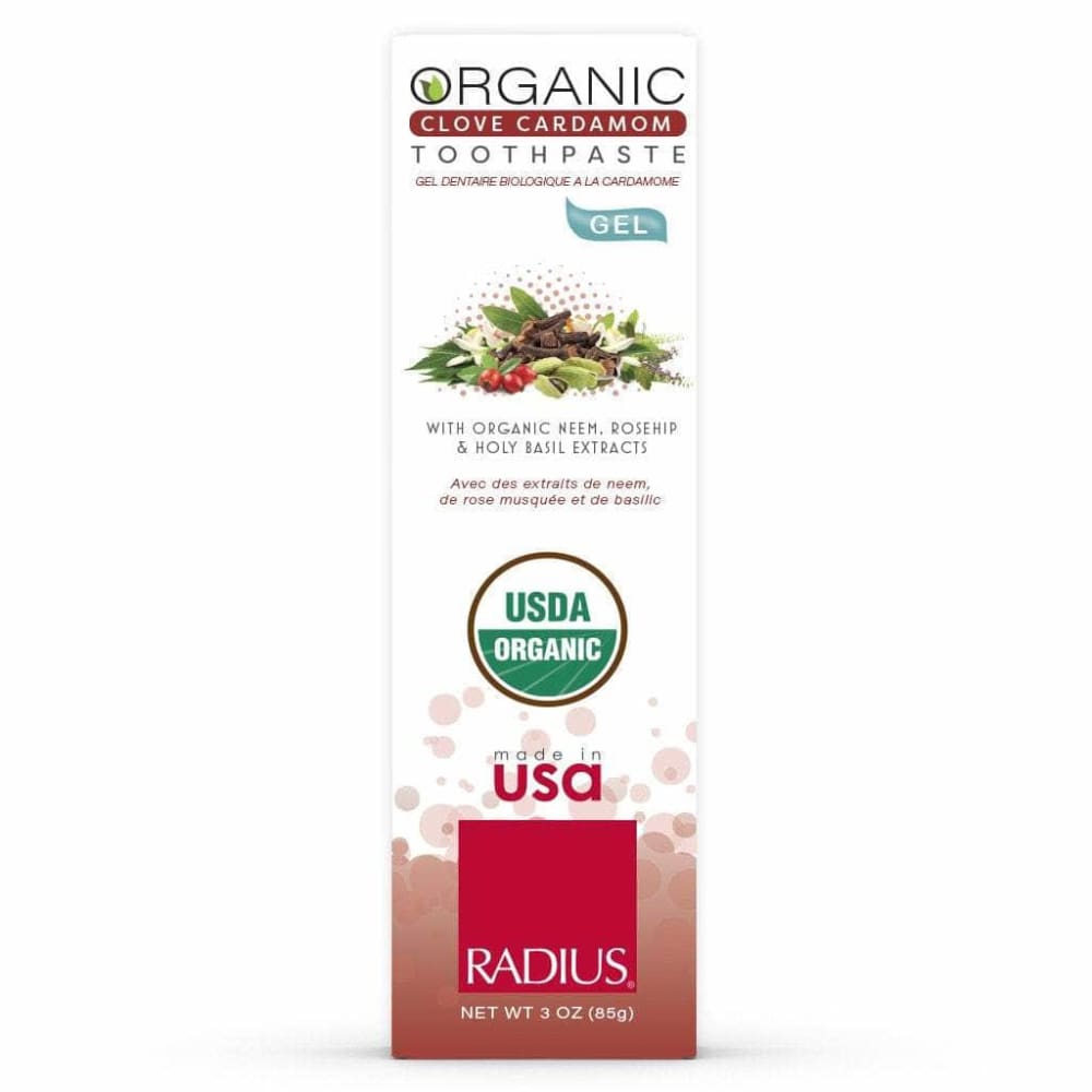 Radius Radius Organic Toothpaste Gel Clove Cardamom, 3 oz