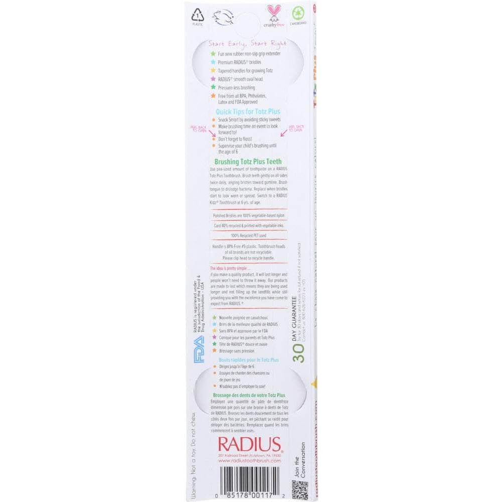 Radius Radius Toothbrush Totz Plus Silky Soft, 1 ea