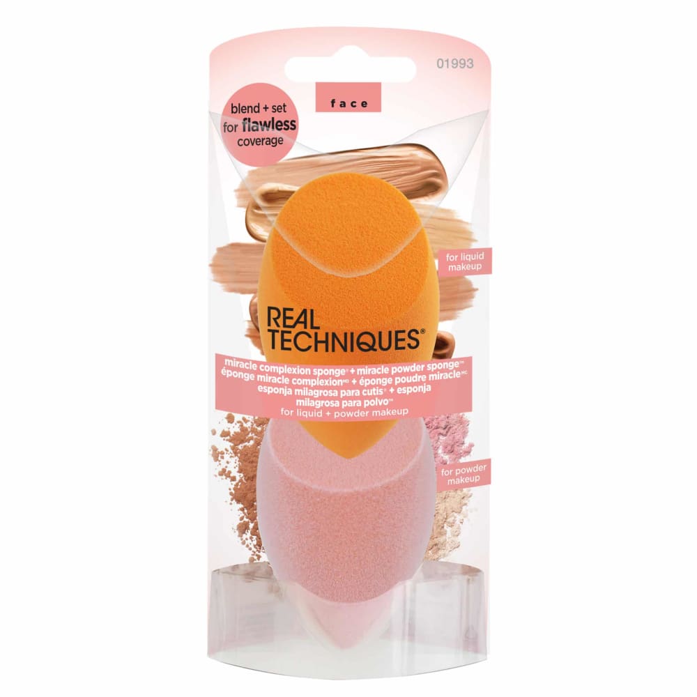 REAL TECHNIQUES Miracle Complexion Sponge + Miracle Powder Sponge - Real Techniques