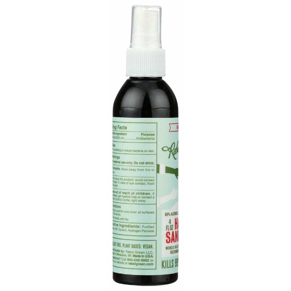 REBEL GREEN Beauty & Body Care > Soap and Bath Preparations > Hand Sanitizers REBEL GREEN: Sanitizer Hand Unscented, 4 oz