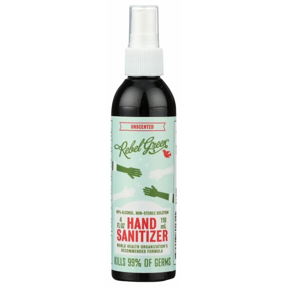 REBEL GREEN Beauty & Body Care > Soap and Bath Preparations > Hand Sanitizers REBEL GREEN: Sanitizer Hand Unscented, 4 oz