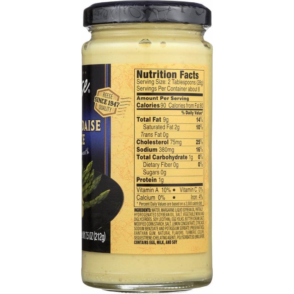 Reese Reese Hollandaise Sauce Buttery & Smooth, 7.5 oz