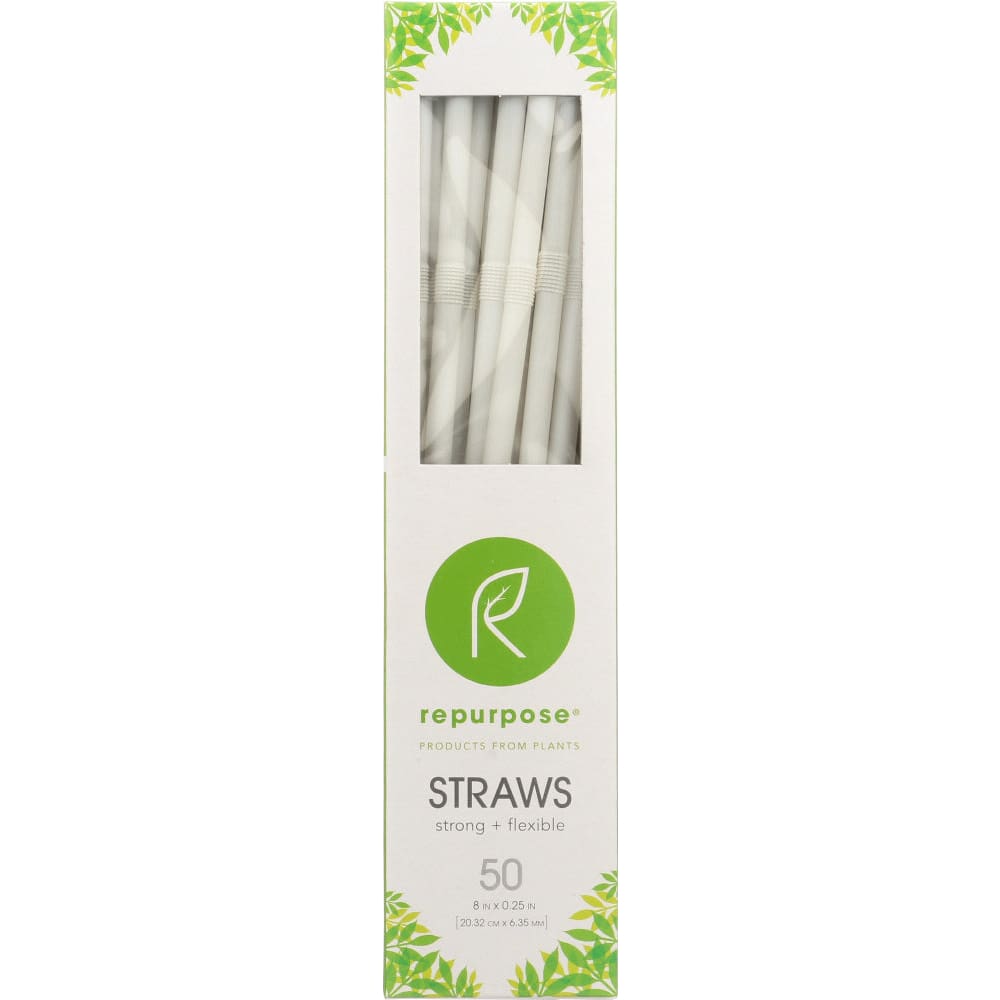 Repurpose 100% Compostable Plant-Based Straws 50ct Bx 2.4 oz (Case of 4) - Repurpose