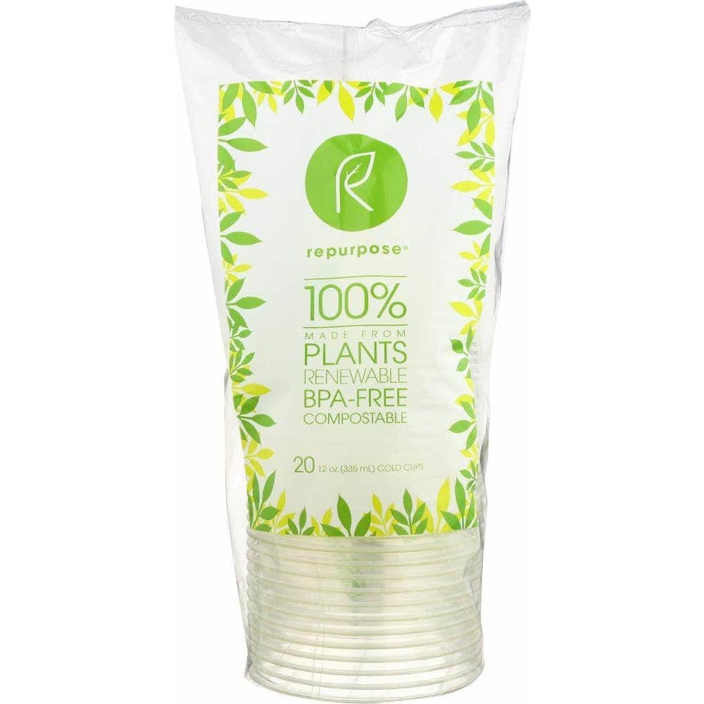 Repurpose Repurpose Plant Based Clear Cold Cups 12 oz, 20 pc