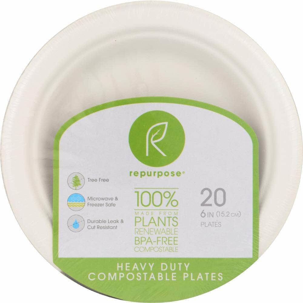 Repurpose Repurpose Plant Based Heavy Duty Plates 6in, 20 pc