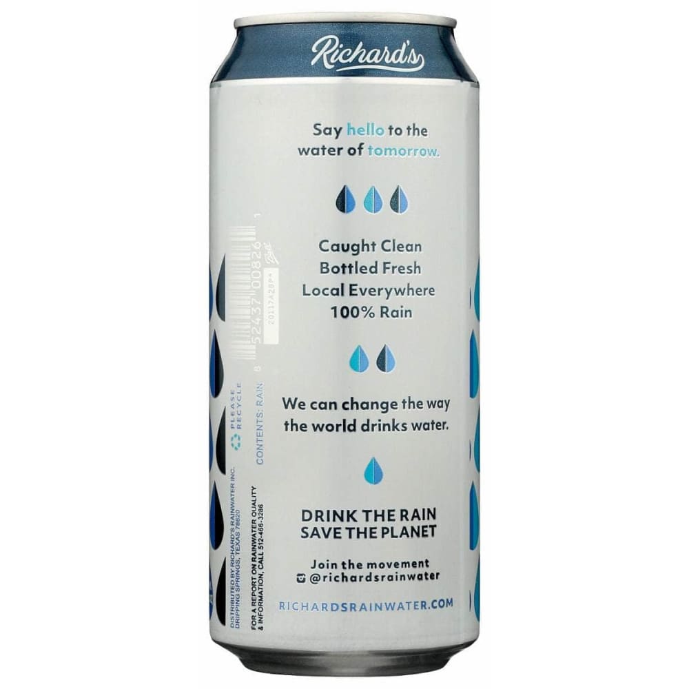 RICHARDS RAINWATER Grocery > Beverages > Water RICHARDS RAINWATER: Still Water In Can, 16 fo