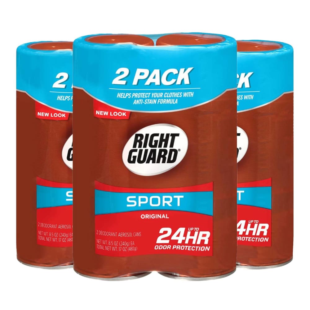 Right Guard Sport Original Deodorant Aerosol Spray 8.5 fl oz TWIN PACK - 3 pack - Deodorant & Anti-Perspirant - Right Guard