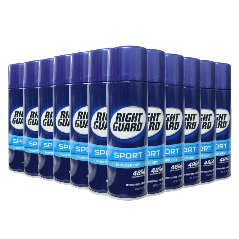 Right Guard Spray Sport Powder Dry Antiperspirant 6 oz - 12 Pack - Deodorant & Anti-Perspirant - Right Guard