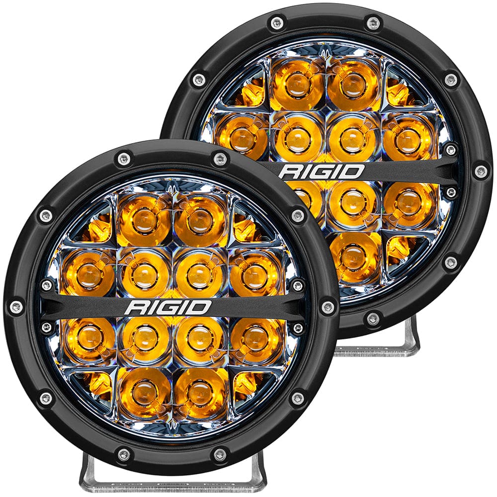 RIGID Industries 360-Series 6 LED Off-Road Fog Light Spot Beam w/ Amber Backlight - Black Housing - Lighting | Flood/Spreader Lights - RIGID