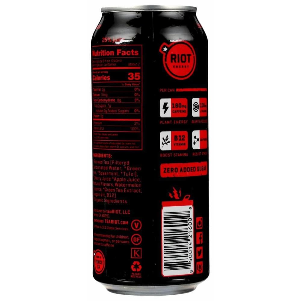 RIOT ENERGY Riot Energy Drink Chry Watrmln Enrgy, 16 Fo