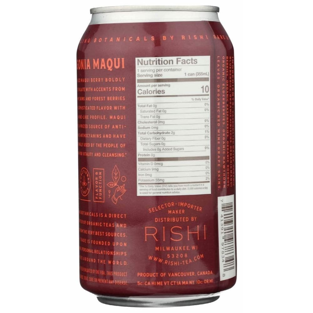 RISHI TEA Rishi Tea Beverage Sparkling Elderberry Maqui, 12 Fo