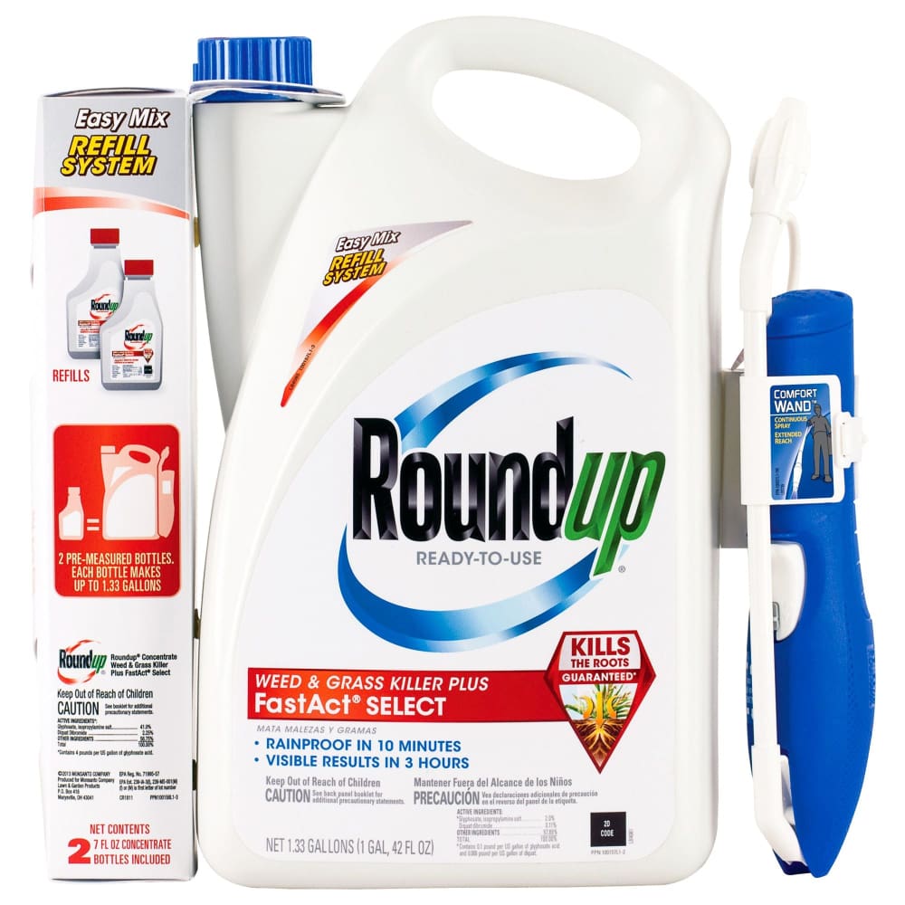 Roundup Ready-to-Use Weed and Grass Killer Plus 1.33 gal. with Bonus Concentrate Refill 2 pk./7 oz. - Roundup