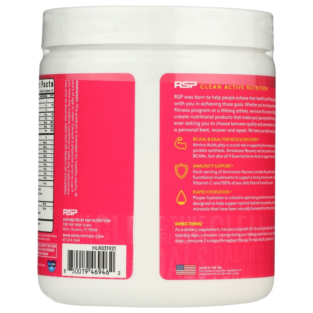 RSP NUTRITION: Hibiscus Lemonade Aminolean Recovery 210 gm - Vitamins & Supplements > Sports Nutrition - RSP NUTRITION