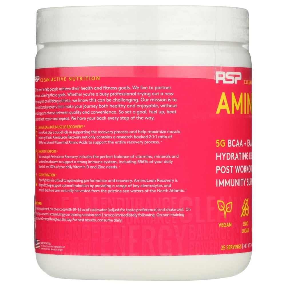 RSP NUTRITION: Hibiscus Lemonade Aminolean Recovery 210 gm - Vitamins & Supplements > Sports Nutrition - RSP NUTRITION