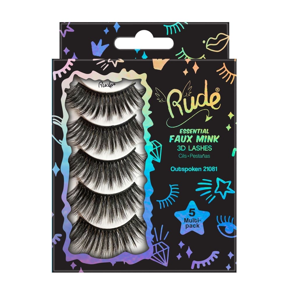 Rude Essential Faux Mink 3D Lashes 5 Multi-Pack - Rude