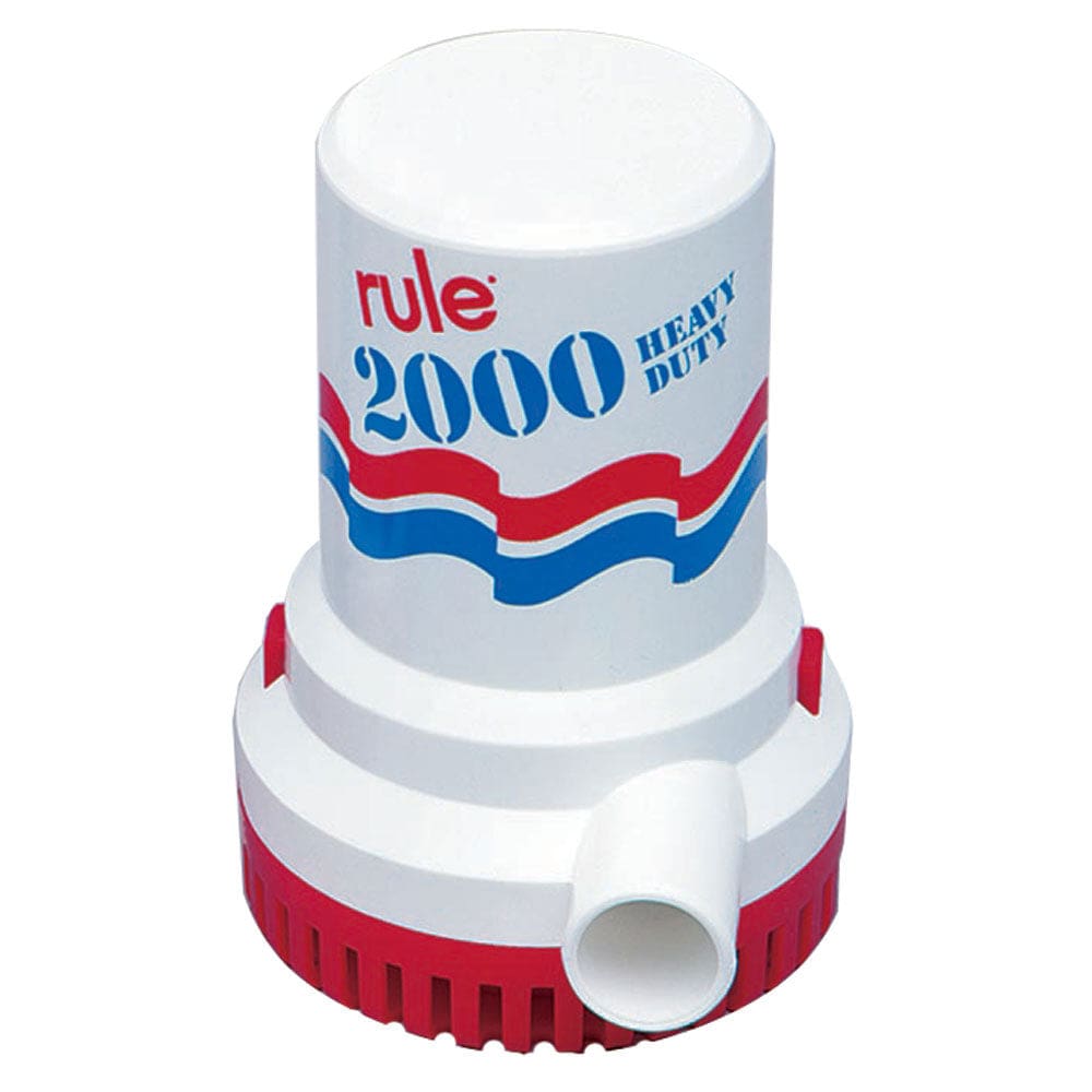 Rule 2000 GPH Non-Automatic Bilge Pump w/ 6’ Leads - Marine Plumbing & Ventilation | Bilge Pumps - Rule