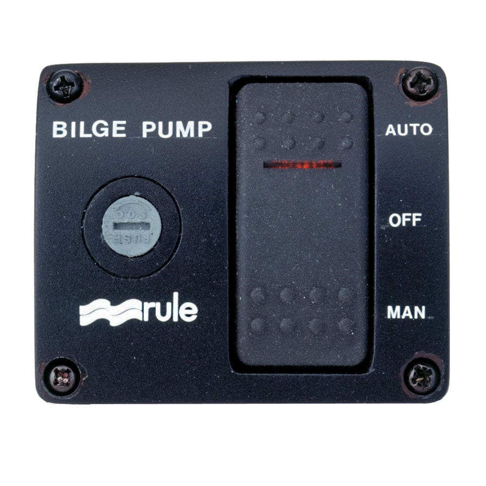 Rule Deluxe 3-Way Lighted Rocker Panel Switch - Marine Plumbing & Ventilation | Bilge Pumps - Rule