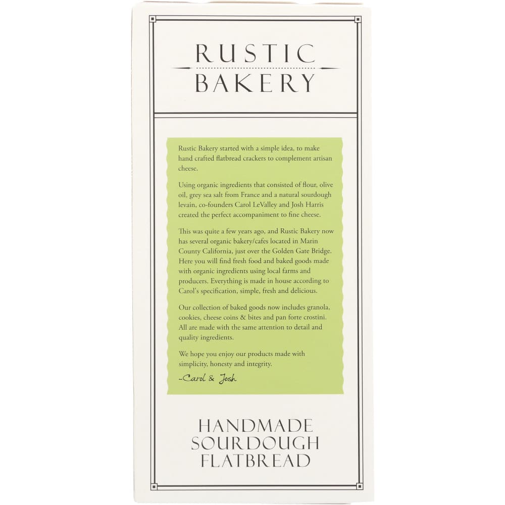 RUSTIC BAKERY: Flatbread with Rosemary and Olive Oil 6 oz - Grocery > Snacks > Crackers > Crackers Classic & Deli - RUSTIC BAKERY