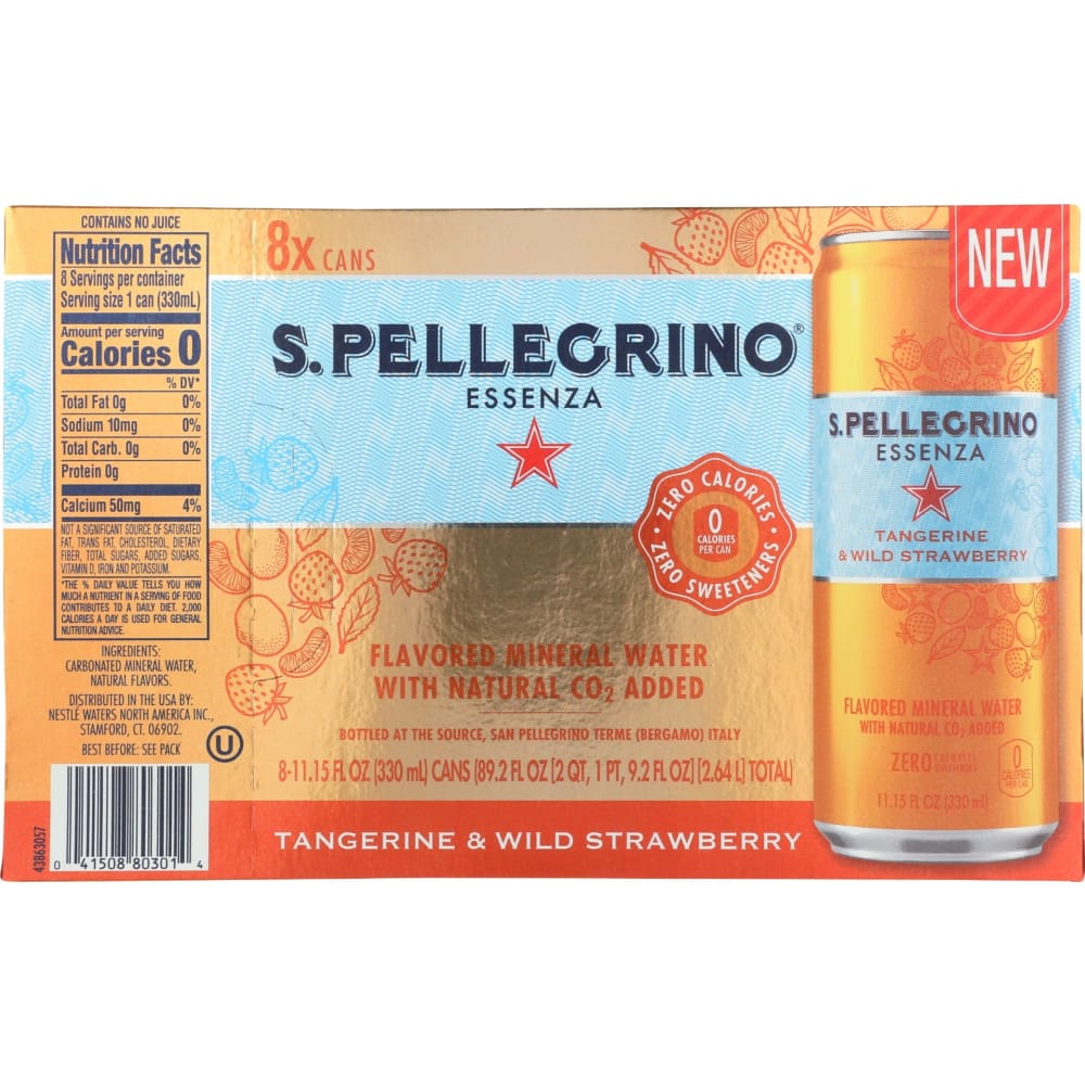 SAN PELLEGRINO: Water Esnza Tang Strw 8Pk 89.26 fo - Grocery > Beverages > Water - San Pellegrino