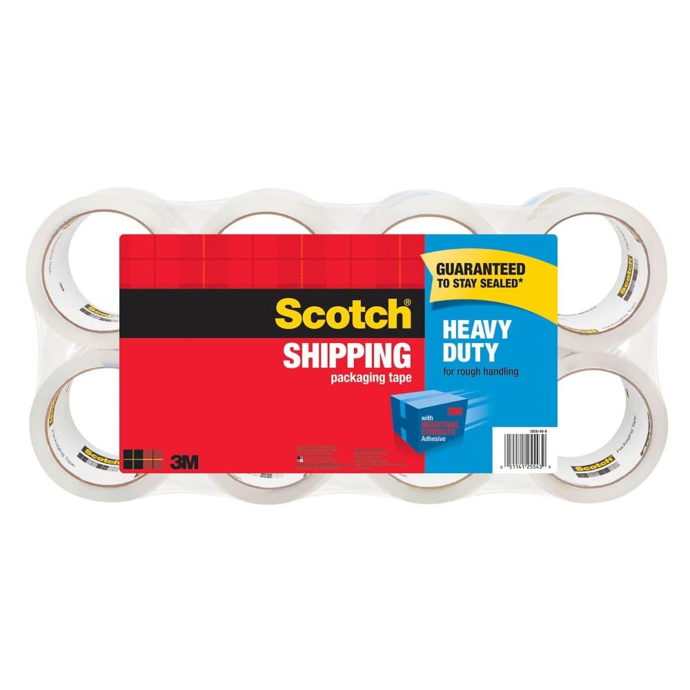 Scotch Heavy-Duty Shipping Packaging Tape 1 8/9 x 1,573 1/5 8 pk. - Clear - Scotch