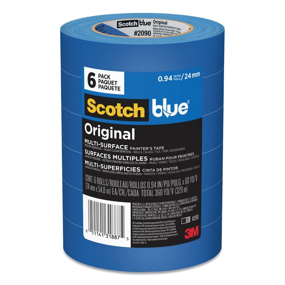 Scotch - Painter’s Masking Tape 1 x 60 yards 3 Core Blue - 6/Pack - Tape & Adhesives - Scotch