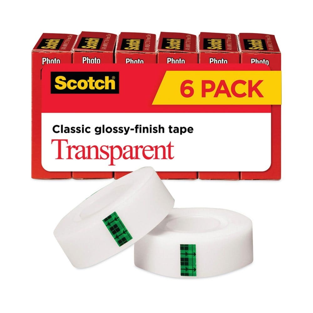 Scotch - Transparent Tape 3/4 x 1000 1 Core Clear - 6/Pack - Tape & Adhesives - Scotch