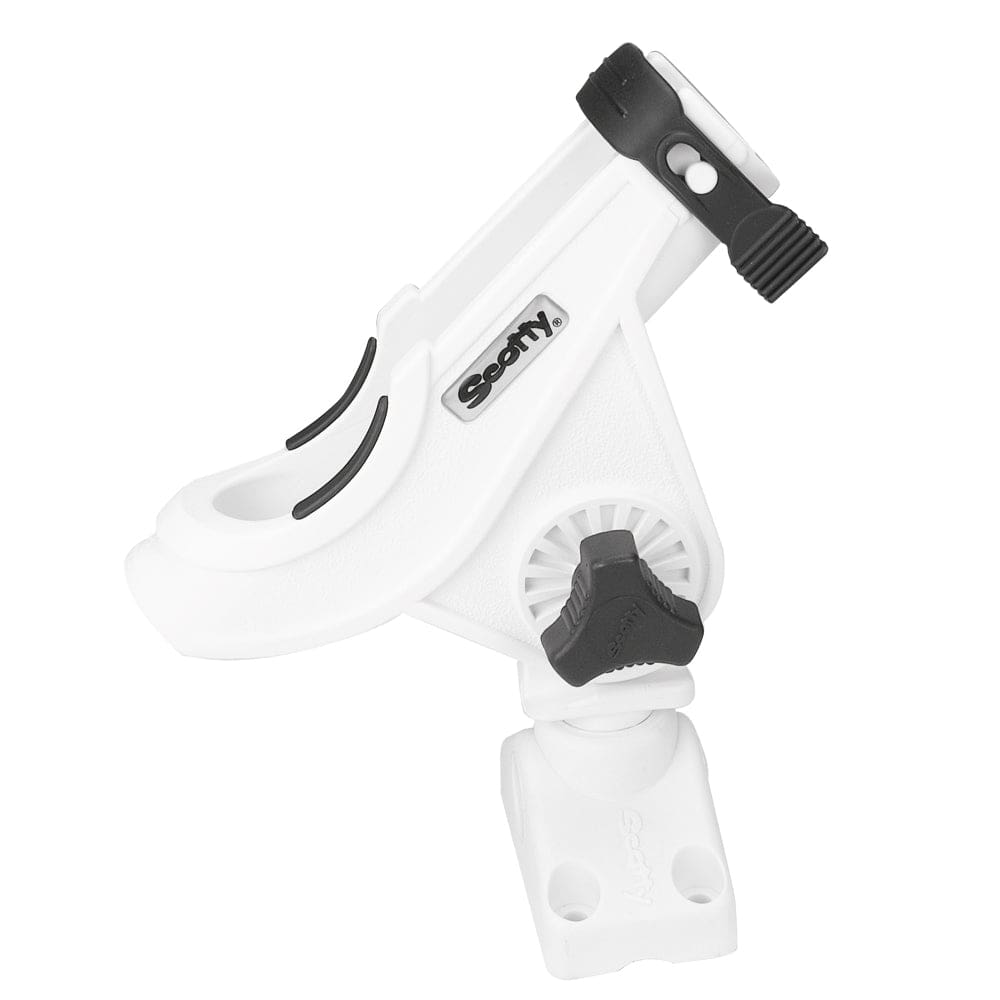 Scotty 280 Bait Caster/ Spinning Rod Holder w/ 241 Deck/ Side Mount - White - Paddlesports | Rod Holders,Hunting & Fishing | Rod Holders -