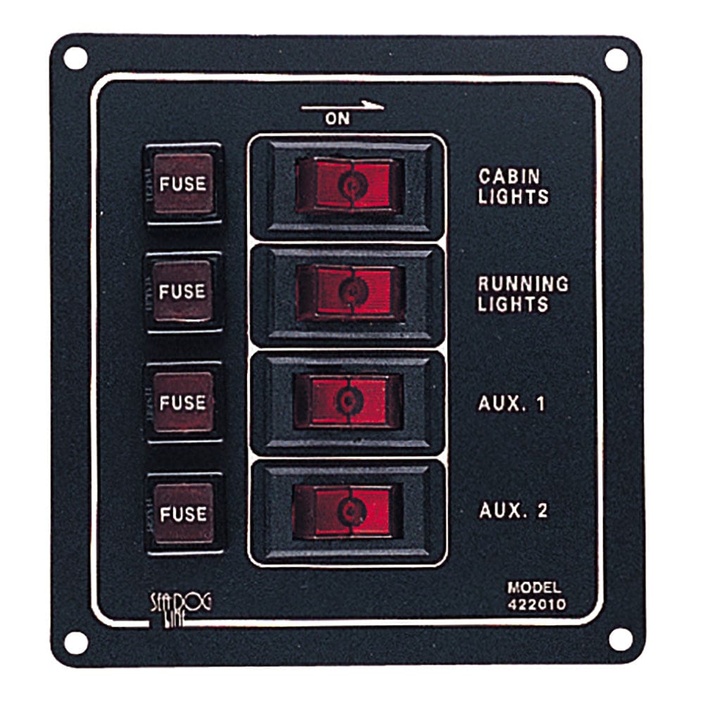 Sea-Dog Aluminum Switch Panel - Vertical - 4 Switch - Electrical | Electrical Panels - Sea-Dog