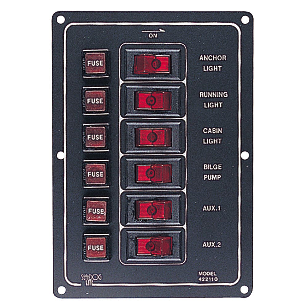 Sea-Dog Aluminum Switch Panel Vertical - 6 Switch - Electrical | Electrical Panels - Sea-Dog