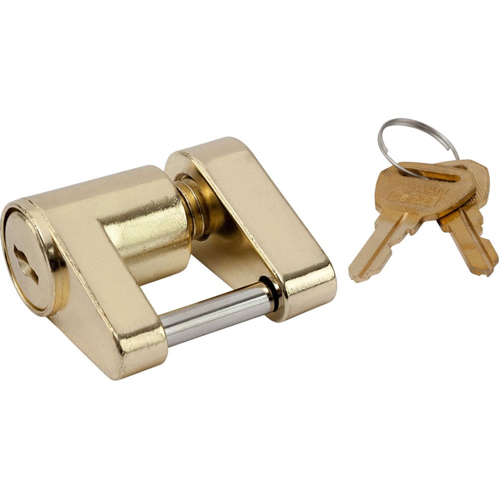 Sea-Dog Brass Plated Coupler Lock - 2 Piece (Pack of 2) - Trailering | Hitches & Accessories - Sea-Dog