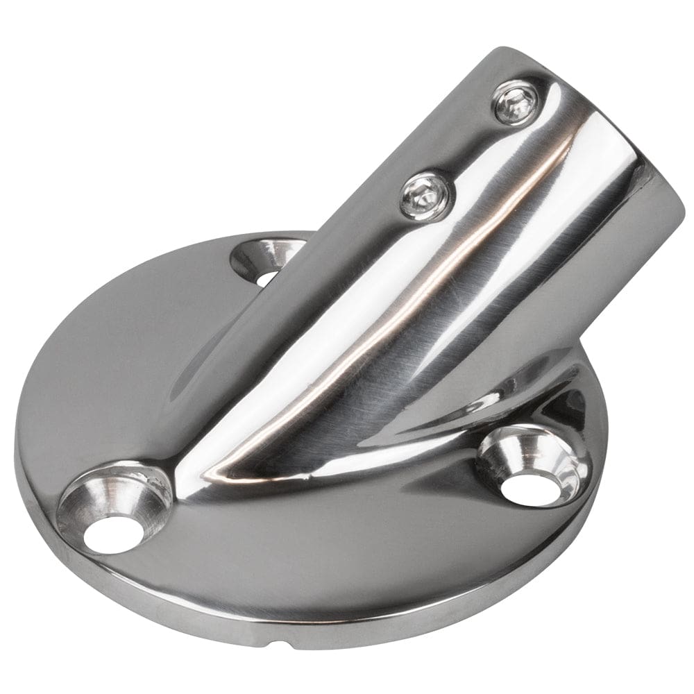 Sea-Dog Rail Base Fitting 2-3/ 4 Round Base 30° 316 Stainless Steel - 1 OD - Marine Hardware | Rail Fittings - Sea-Dog