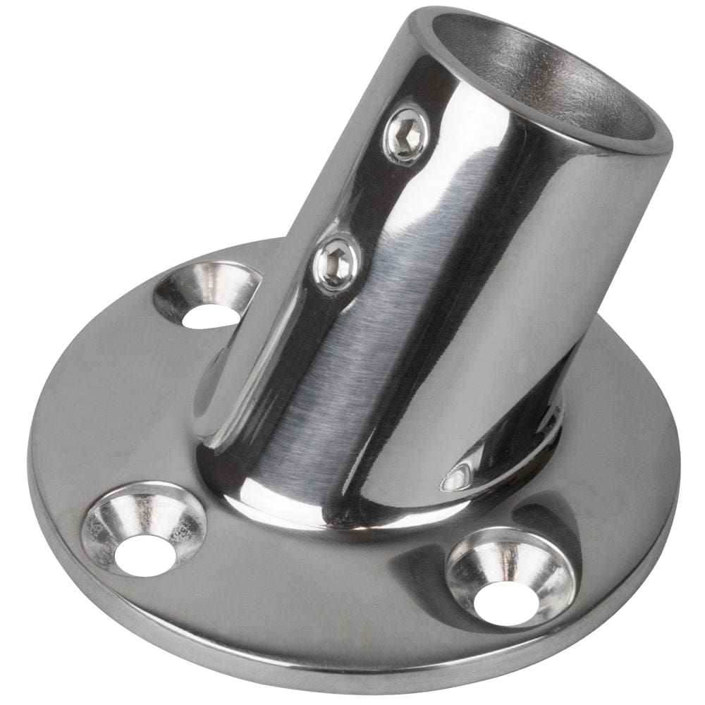 Sea-Dog Rail Base Fitting 2-3/ 4 Round Base 60° 316 Stainless Steel - 1 OD - Marine Hardware | Rail Fittings - Sea-Dog