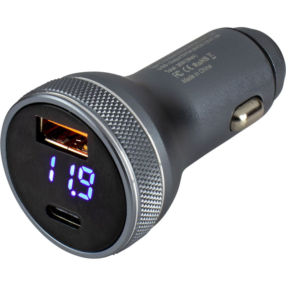 Sea-Dog Round USB & USB-C Power Plug w/ Voltmeter - Electrical | Accessories - Sea-Dog