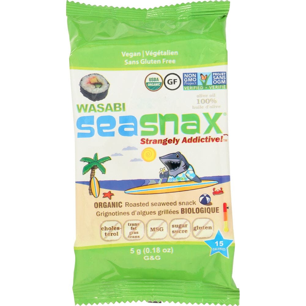 SEA SNAX: Seaweed Snack Grab & Go Wasabi 0.18 oz (Pack of 6) - Grocery > Natural Snacks > Snacks > Seaweed Dried - SEA SNAX