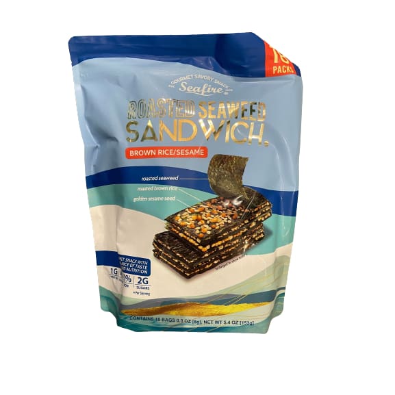 Seafire Roasted Seaweed Sandwich Crisp Brown Rice/Sesame (18 x 0.3 oz) Total 5.4 oz - Seafire