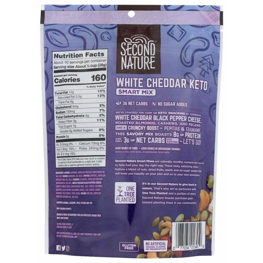 Second Nature Grocery > Snacks > Nuts SECOND NATURE: White Cheddar Keto Smart Mix, 10 oz