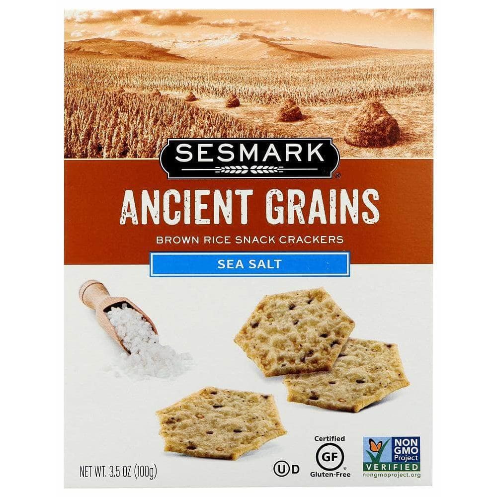 SESMARK Sesmark Ancient Grains Sea Salt Brown Rice Snack Crackers, 3.5 Oz