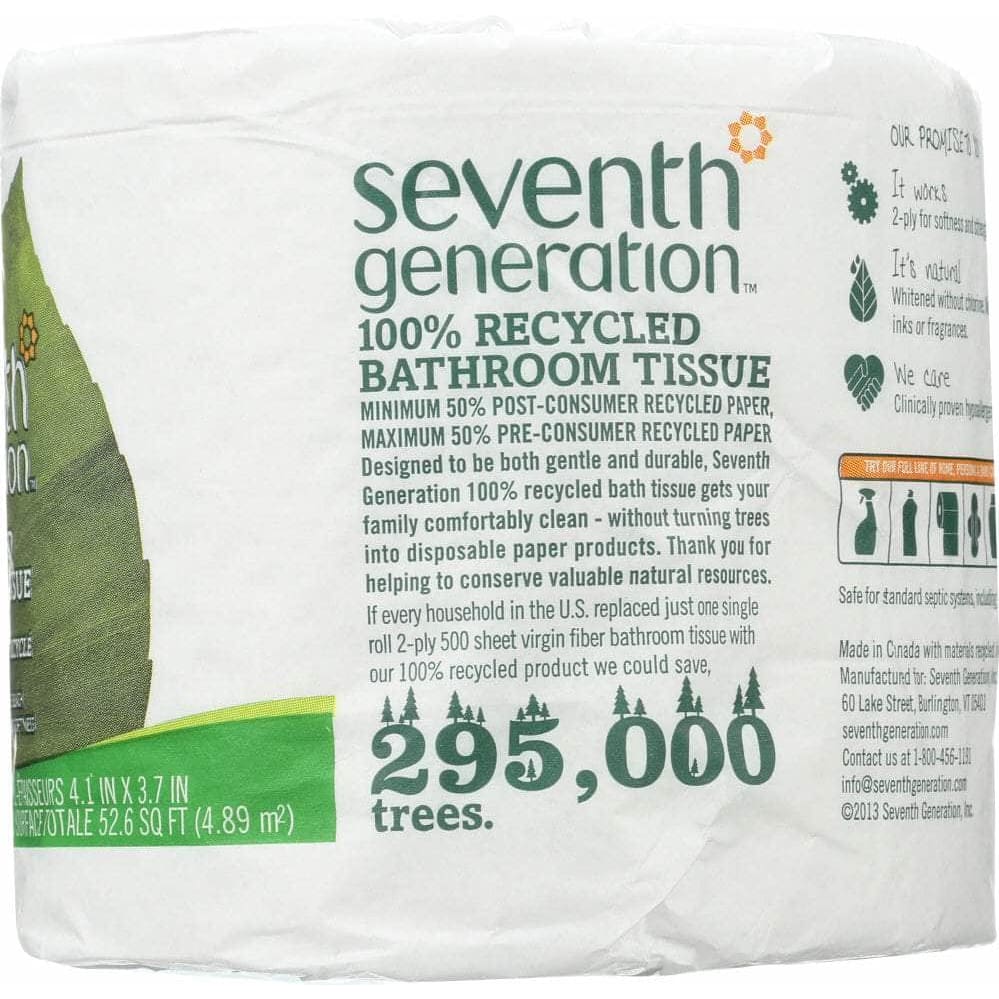 Seventh Generation Seventh Generation 100% Recycled Bathroom Tissue 2-Ply Sheets, 1 Roll