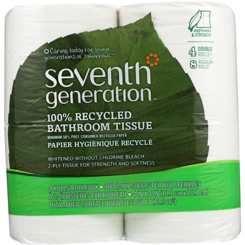 SEVENTH GENERATION: Bath Tissue 2 ply Pack of 4 1 ea (Pack of 4) - General Merchandise > HOUSEHOLD PRODUCTS > TOILET PAPER - SEVENTH