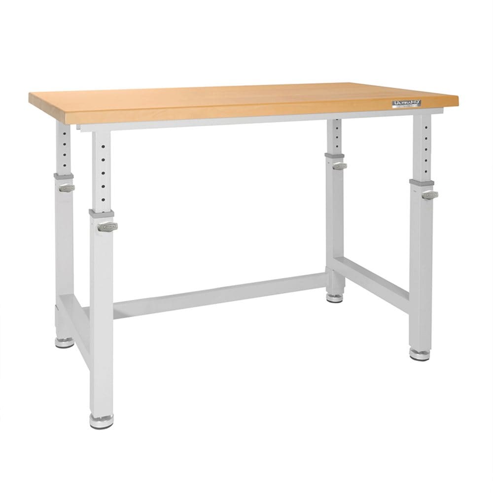 Seville Classics UltraHDÂ® Height Adjustable Heavy Duty Workbench With Solid Wood Top 48 x 24 - Workbenches - Seville