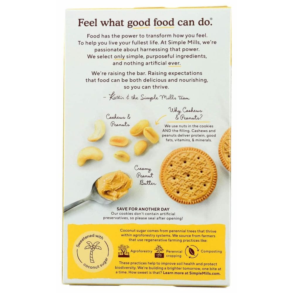 SIMPLE MILLS Grocery > Snacks > Cookies > Cookies SIMPLE MILLS: Cookies Sandwich Pnt Btr, 6.7 oz