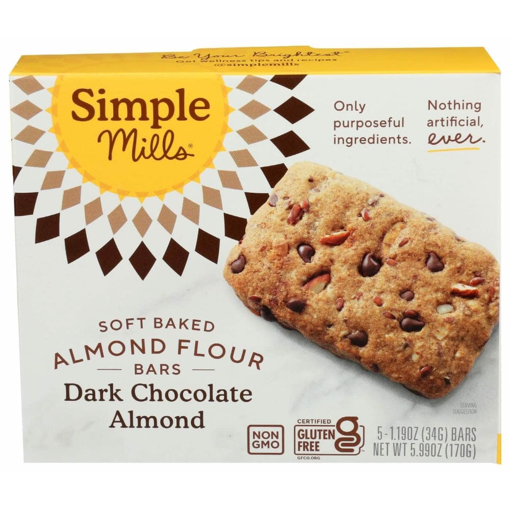 SIMPLE MILLS SIMPLE MILLS Dark Chocolate Almond Soft Baked Bars, 5.99 oz