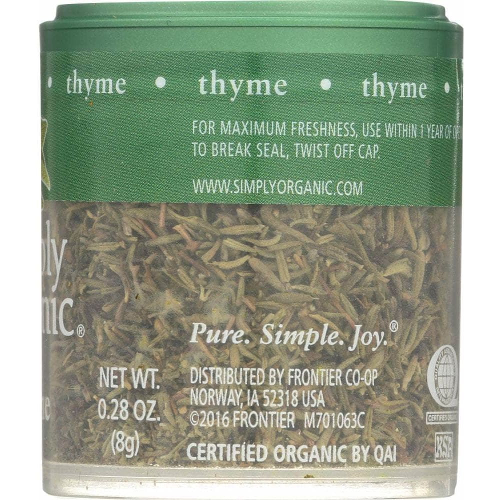 Simply Organic Simply Organic Mini Thyme Leaf Whole, 0.28 oz