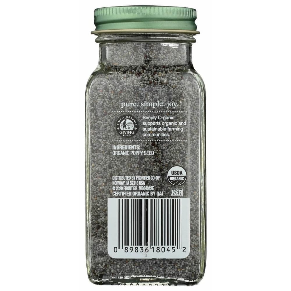 SIMPLY ORGANIC Simply Organic Poppy Seed Whole Org, 3.38 Oz