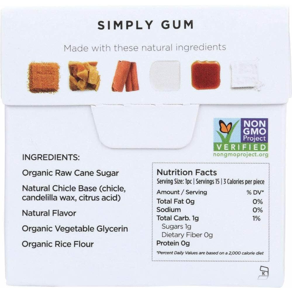 Simplygum Simplygum Natural Cinnamon Gum, 15 pc