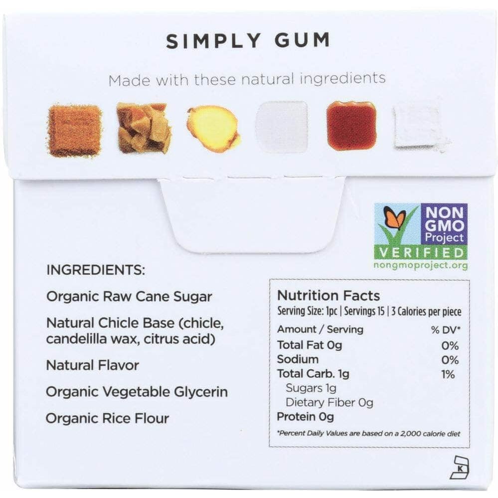 Simplygum Simplygum Natural Ginger Gum, 15 pc